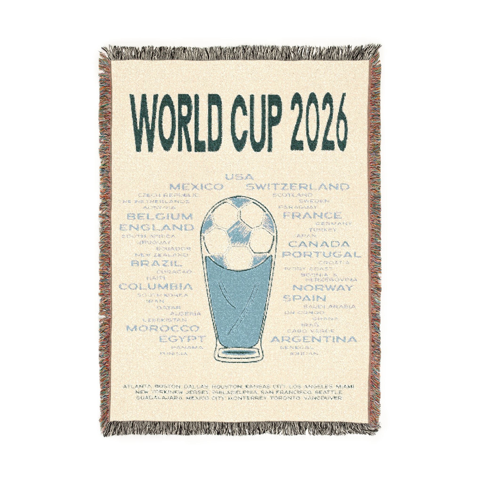 World Cup 2026 Woven Blanket - 2026 Teams | Green/Blue
