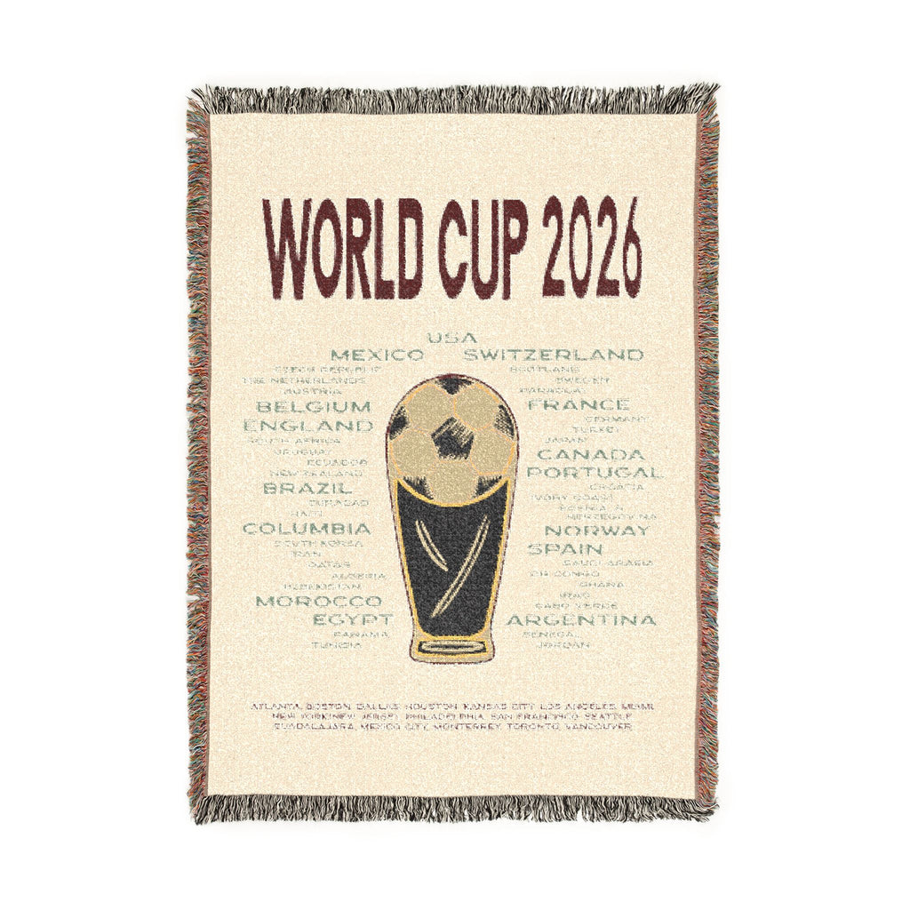 World Cup 2026 Woven Blanket - 2026 Teams | Burgundy/Cream