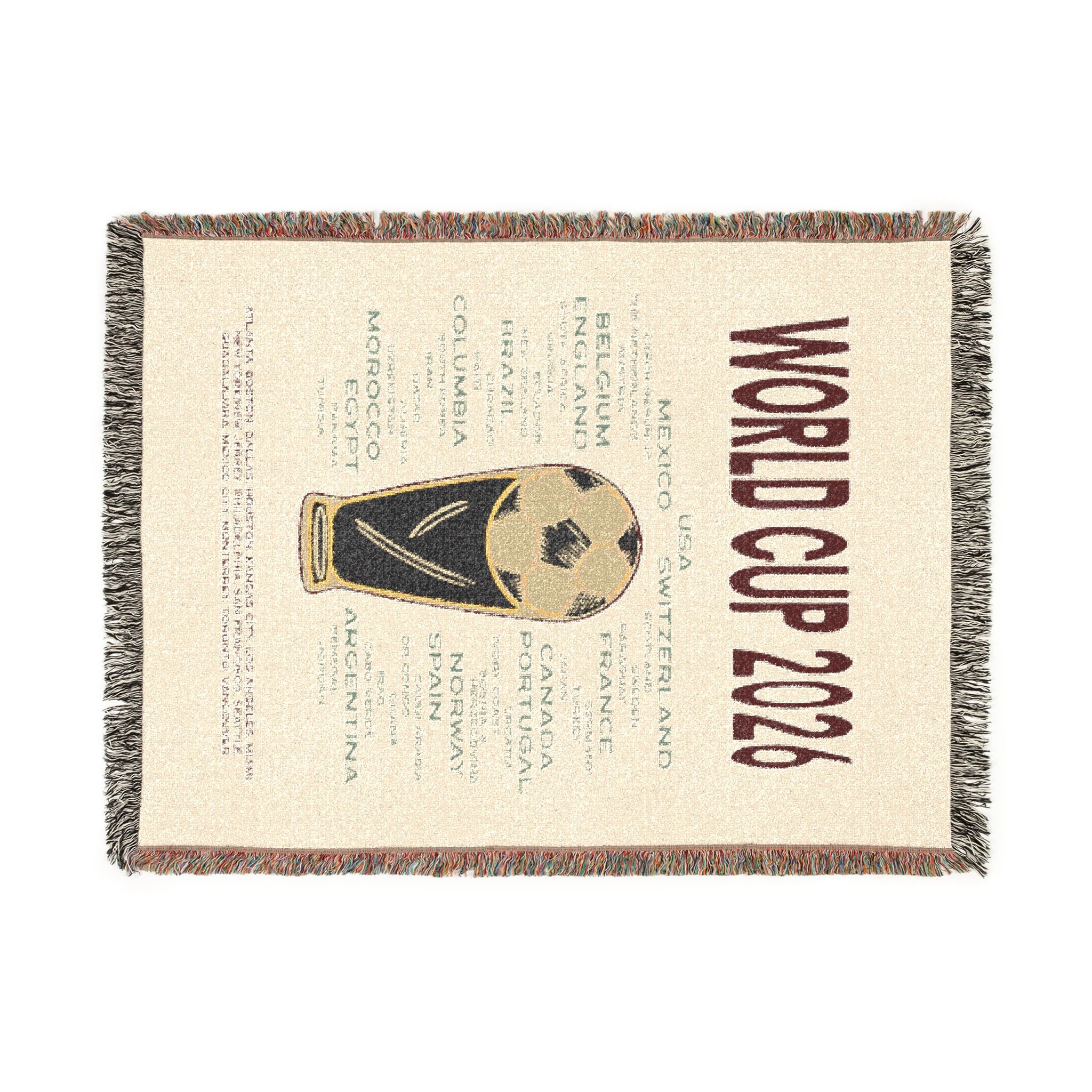 World Cup 2026 Woven Blanket - 2026 Teams | Burgundy/Cream