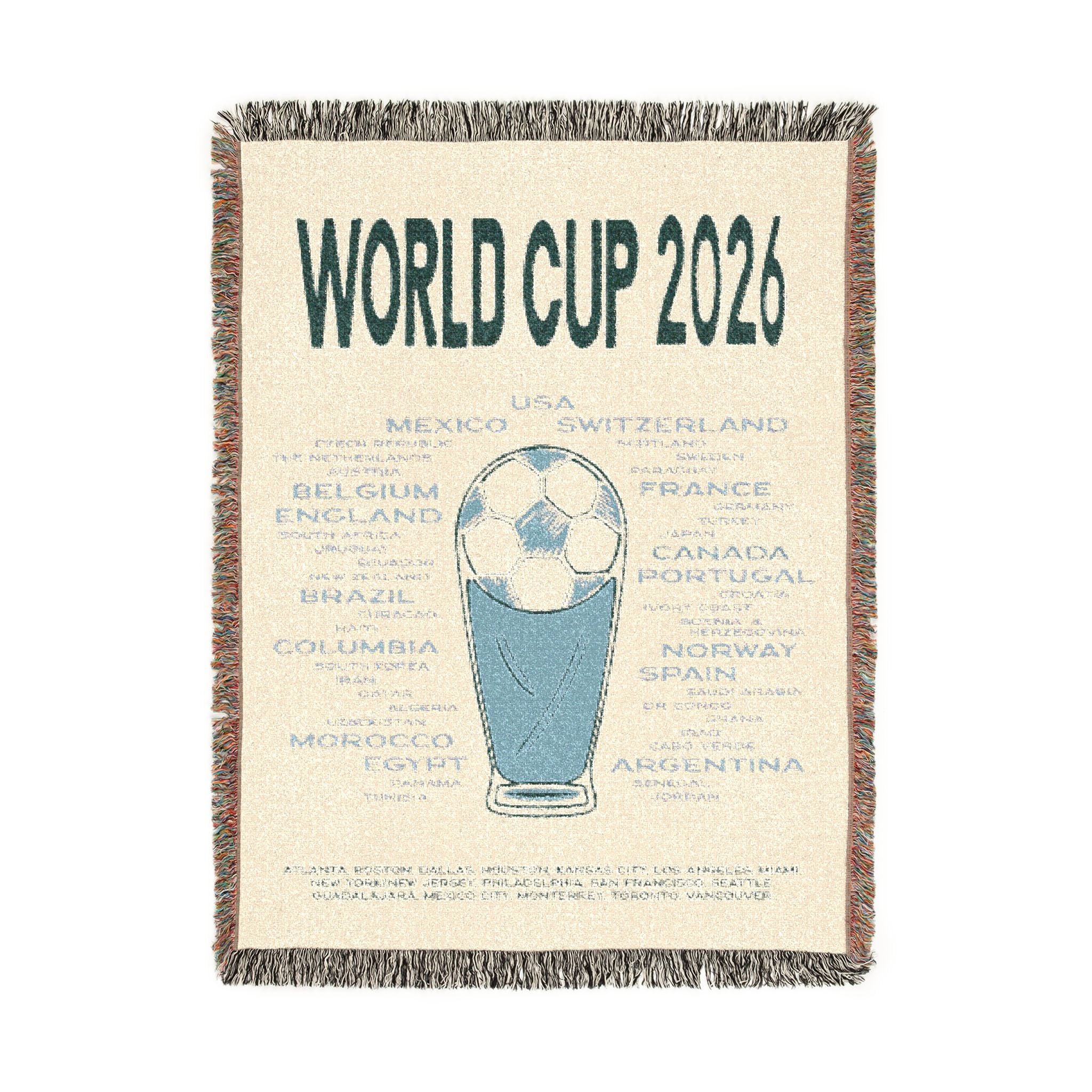 World Cup 2026 Woven Blanket - 2026 Teams | Green/Blue