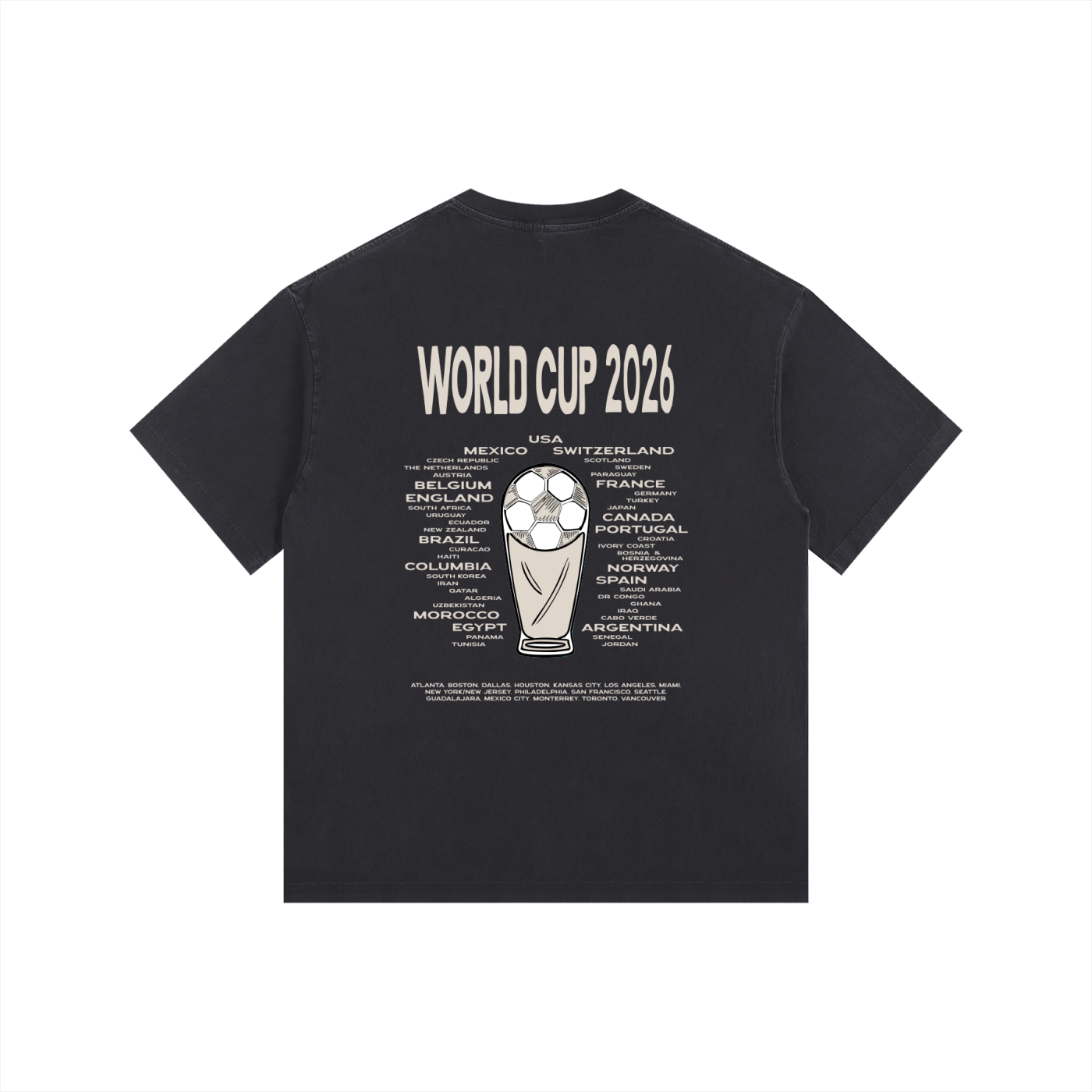 World Cup 2026 - Vintage Washed Oversized Cotton T-Shirt