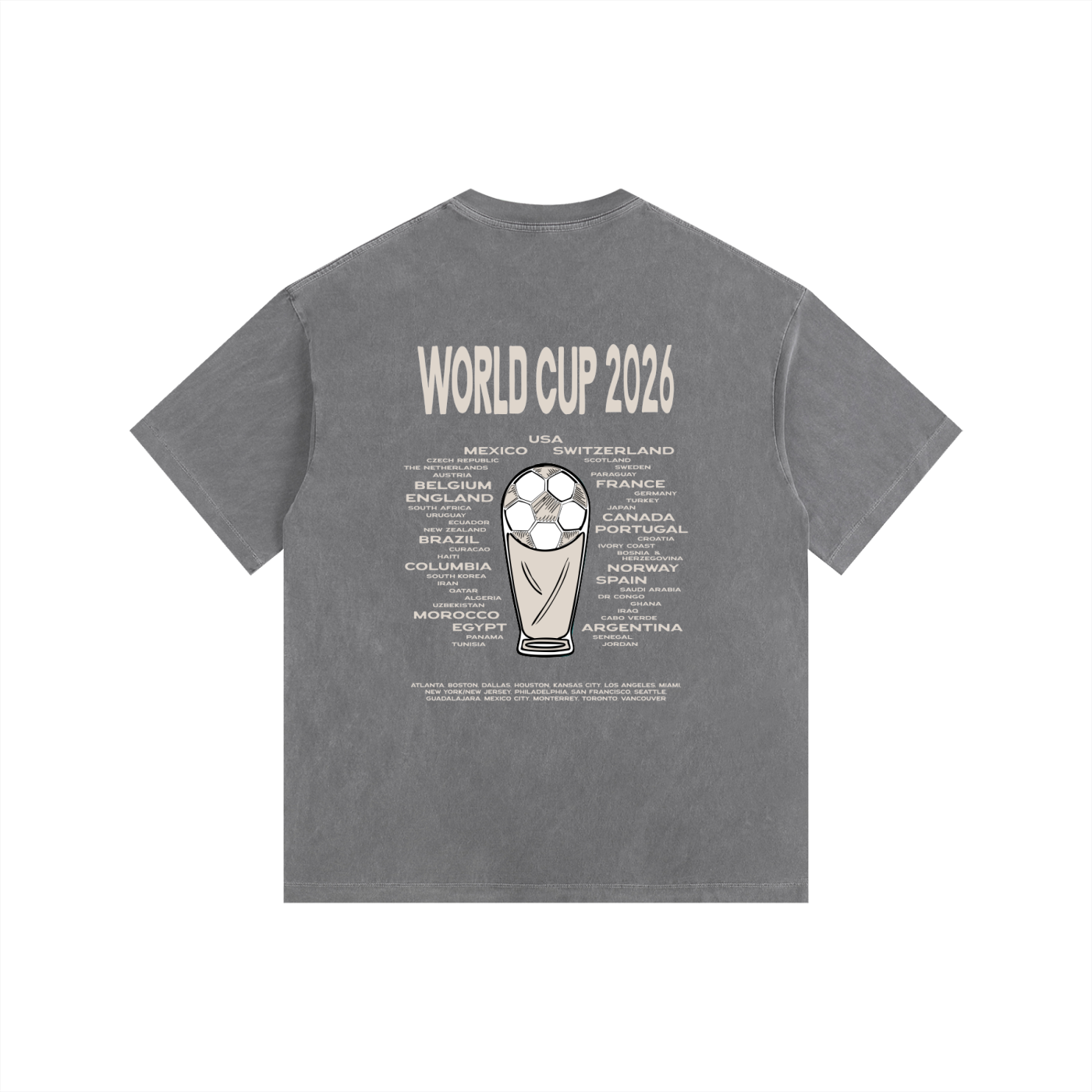World Cup 2026 - Vintage Washed Oversized Cotton T-Shirt