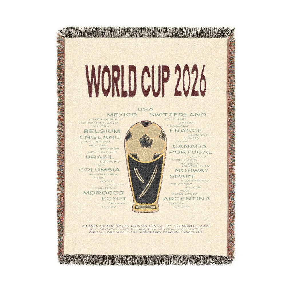 World Cup 2026 Woven Blanket - 2026 Teams | Burgundy/Cream