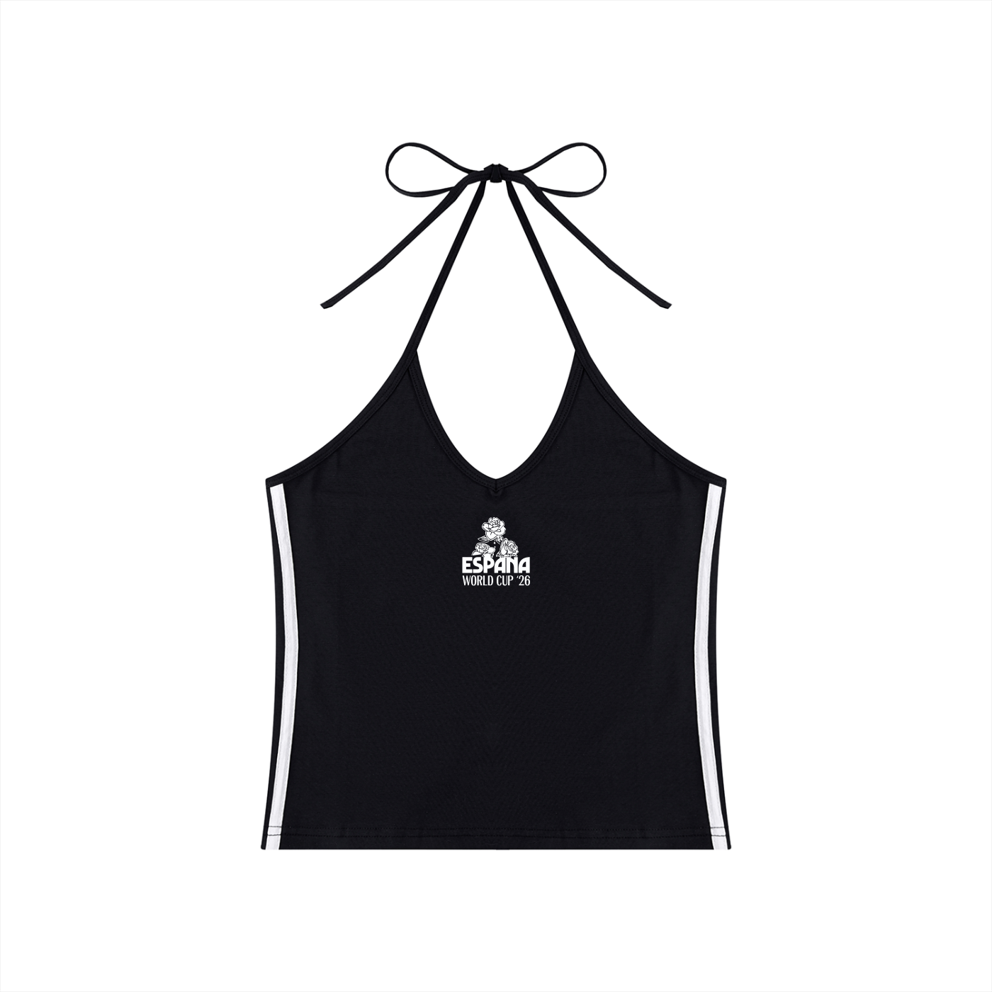 Women's Color Block Halter Crop Tank Top