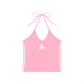 Women's Color Block Halter Crop Tank Top