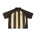 World Cup '26 - Unisex Striped Mesh Boxy Soccer Jersey | Brown/Cream