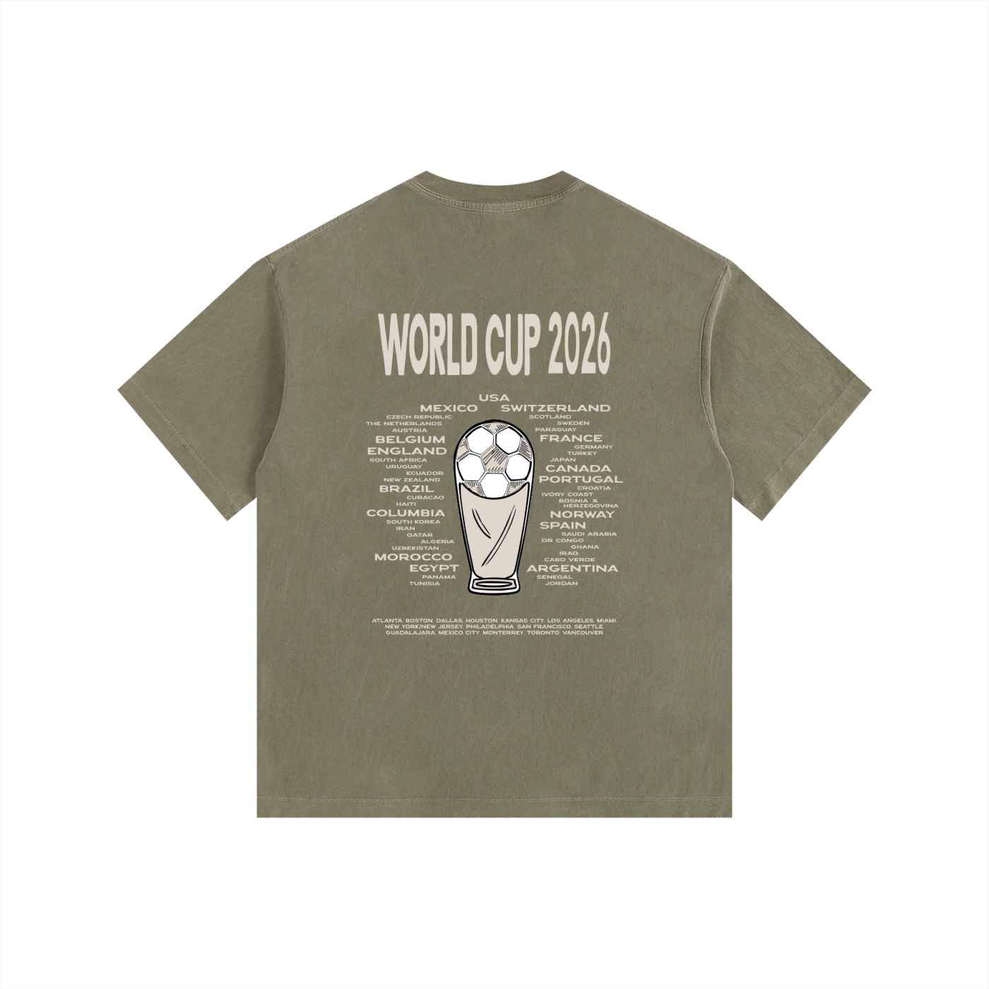 World Cup 2026 - Vintage Washed Oversized Cotton T-Shirt