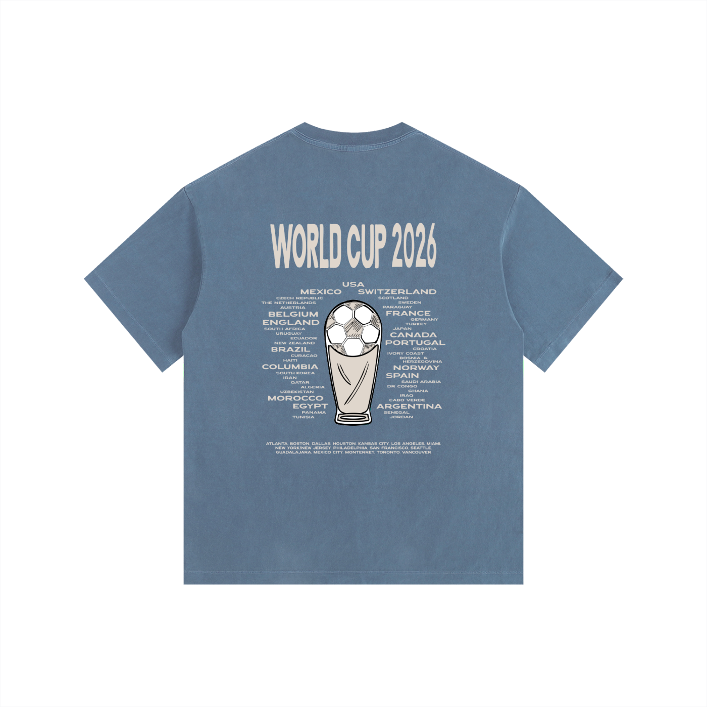 World Cup 2026 - Vintage Washed Oversized Cotton T-Shirt
