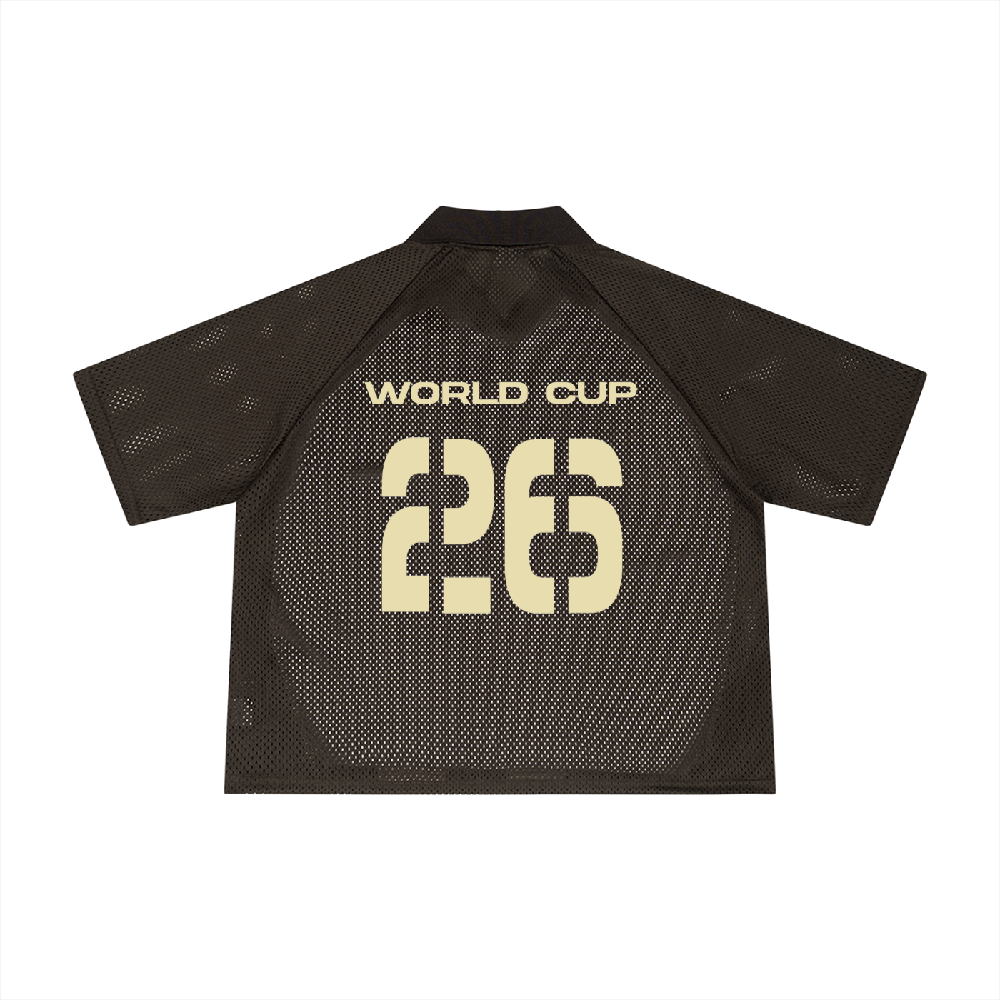 World Cup '26 - Unisex Striped Mesh Boxy Soccer Jersey | Brown/Cream