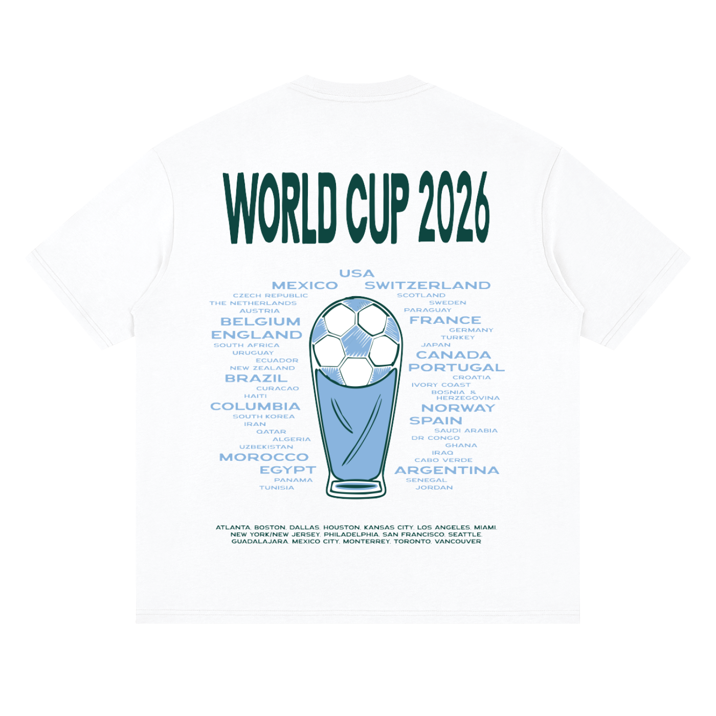 World Cup 2026 - White Tee | Green/Blue Teams
